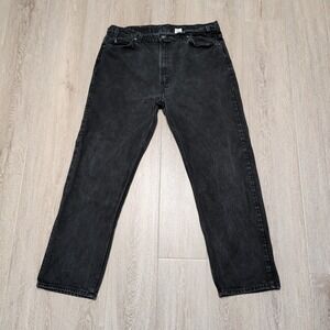 Levi's 505 Vintage Orange Tab Jeans Mens 40x30.5 Faded Black Made in USA Grunge